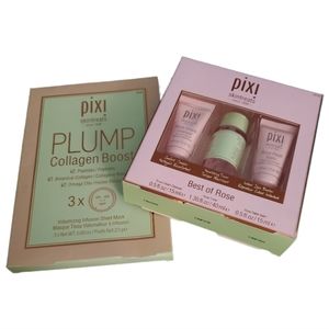 Pixi "Best of Rose" Cleanser, Toner, Booster and Plump Collagen Boost Ma…